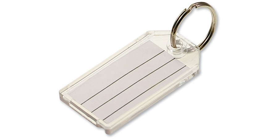 Key Tag, Plastic, 2-1/4 in. L, 1-1/8 in. W
