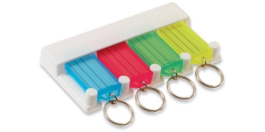 4-Key Tag Rack, Plastic, 1/2 in. L, 5 in. W, 2-1/2 in. H