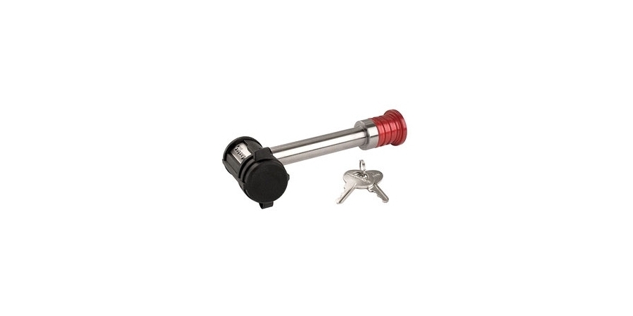 Trailer Receiver Lock, Stainless Steel, Silver