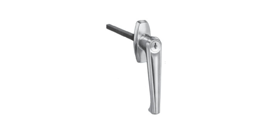 Door Handle Lock, Polished Dull Chrome, Disc Tumbler Key, 5-1/4 in. L ...