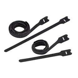 Hook And Loop Tie, Loop Style, 8.0&quot;L (203mm), .50&quot;W (12.7mm), Black, Pack of 10