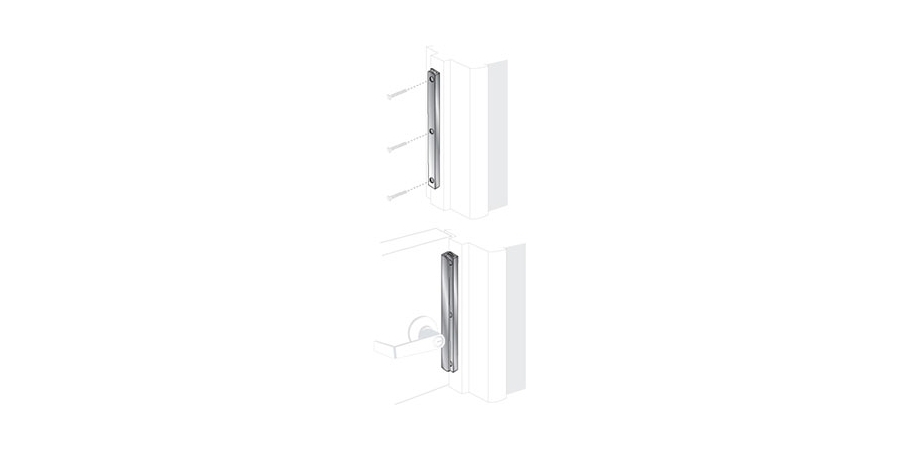 Interlocking Latch Protector, Aluminum-Painted, Steel, 7 in. L, 5/8 in. W