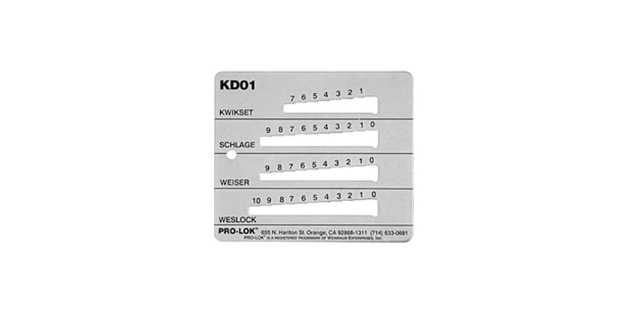 Key Decoder, For Use With Kwikset, Schlage, Weiser, Weslok Keys