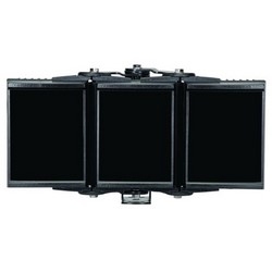 Panoramic Infrared LED Illuminator, 3-Panel, RAYMAX, 100 to 230 Volt AC, 105 Watt, 48-LED, 850 NM Wavelength, 60 to 180 Degree, 12&quot; Length x 5&quot; Width x 2&quot; Depth, Black, With PSU