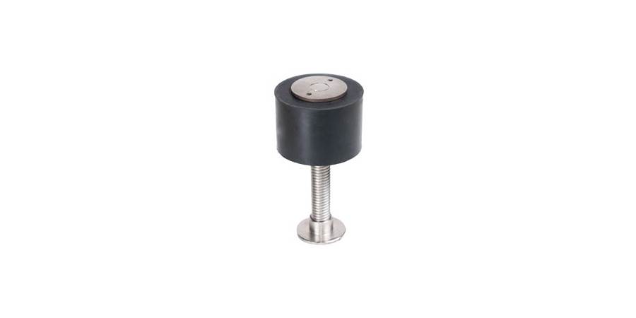 Door Stop, US26D Satin Chrome, 1-3/8 in. H, Vertical, Floor-Mount