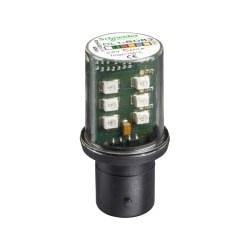 Schneider Electric Harmony XVB, Protected LED bulb, BA 15d, green, steady light, 24 V AC/DC
