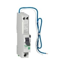 Schneider Electric Easy9 - RCBO Residual Circuit Breaker with Overcurrent Protection, Single Pole, 16A, 30mA, Type A, B Curve, EZ9D16816