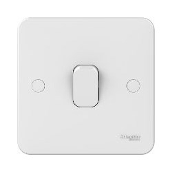 Schneider Electric Lisse White Moulded - Single Intermediate Light Switch, 10AX, GGBL1014, White, Pack of 10
