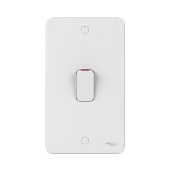 Schneider Electric Lisse White Moulded - Double Light Switch, with Neon Indicator, Double Pole, 50A, GGBL4021, White, Pack of 5