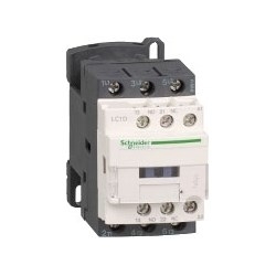 Motor Contactor, Screw Clamp Terminal, 1NO-1NC, 24 Volt DC Coil, 3-Pole, 9 Amp, 4 Kilowatt, 45 MM Width x 95 MM Depth x 77 MM Height, With Protective Cover