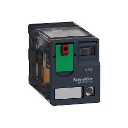 Schneider Electric Harmony, Miniature plug-in relay, 6 A, 4 CO, with LED, with lockable test button, 120 V AC