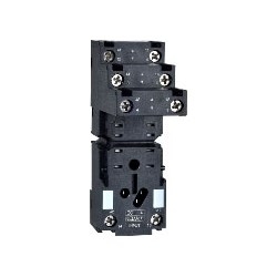 Electromechanical Relay Socket, Separate Contact, Flat Pin, DIN-Rail Mount, Screw Terminal, 250 Volt, 12 Amp, 27 MM Width, For RxM 2 Relay
