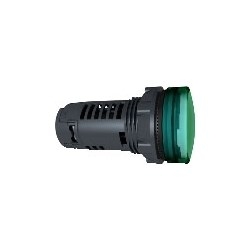 Schneider Electric Harmony XB5, Monolithic pilot light, plastic, green, Dia.22, plain lens with integral LED, 24 V AC/DC