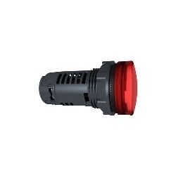 Schneider Electric Harmony XB5, Monolithic pilot light, plastic, red, Dia.22, plain lens with integral LED, 24 V AC/DC