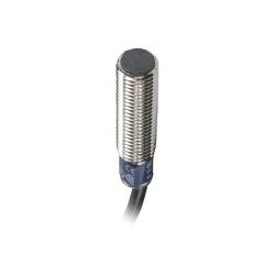 Inductive Proximity Sensor, Cylindrical M8, 3-Wire, Flush Mount, PNP Output, Cable Connector, 1NO, 12 - 24V DC, 2.5 MM Distance, 33 MM Length, Brass, Nickel Plated