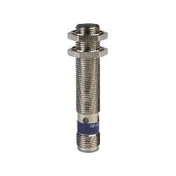 Inductive Proximity Sensor, Cylindrical M12, 3-Wire, Flush Mount, PNP Output, 4-Pin Male Connector, 1NO, 12 - 48V DC, 4 MM Distance, 62 MM Length, Brass, Nickel Plated