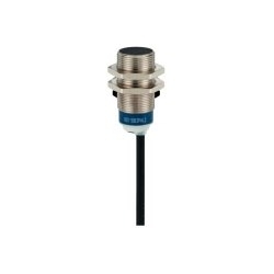 Inductive Proximity Sensor, Cylindrical M18, 3-Wire, Flush Mount, PNP Output, Cable Connector, 1NO, 12 - 48V DC, 8 MM Distance, 62 MM Length, Brass, Nickel Plated
