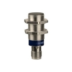 Inductive Proximity Sensor, Cylindrical M18, 3-Wire, Flush Mount, PNP Output, 4-Pin Male Connector, 1NO, 12 - 48V DC, 8 MM Distance, 74 MM Length, Brass, Nickel Plated