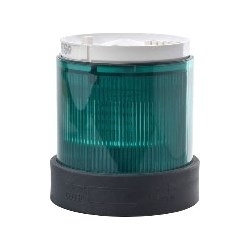 Signaling Unit, Steady, Illuminated, Screw Clamp Terminal, 250 Volt, 70 MM Width x 70 MM Depth x 63 MM Height, Polycarbonate, Green Lens, Without Bulb