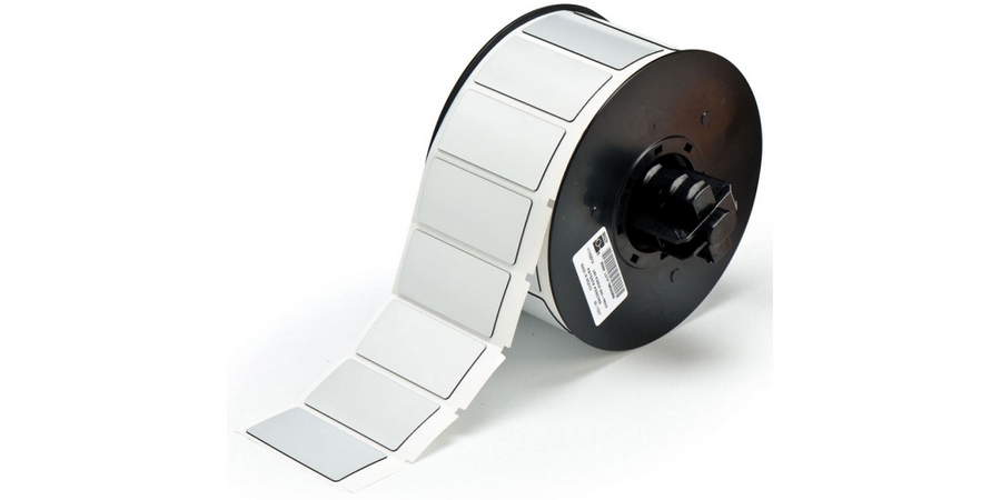 Raised Profile Label, Silver, Silver Background, LxWxT: 1 x 2 x 0.0256 ...