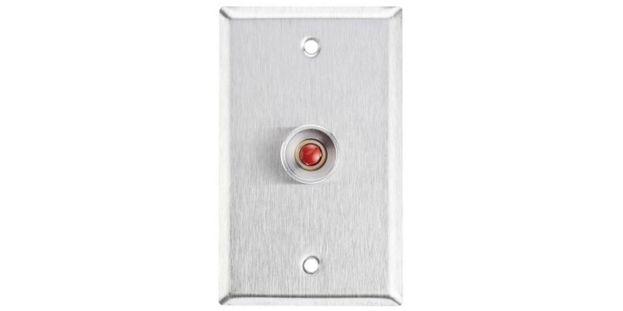 Remote Wall Plate, Normally Open, White, Single Gang, Red Button ...