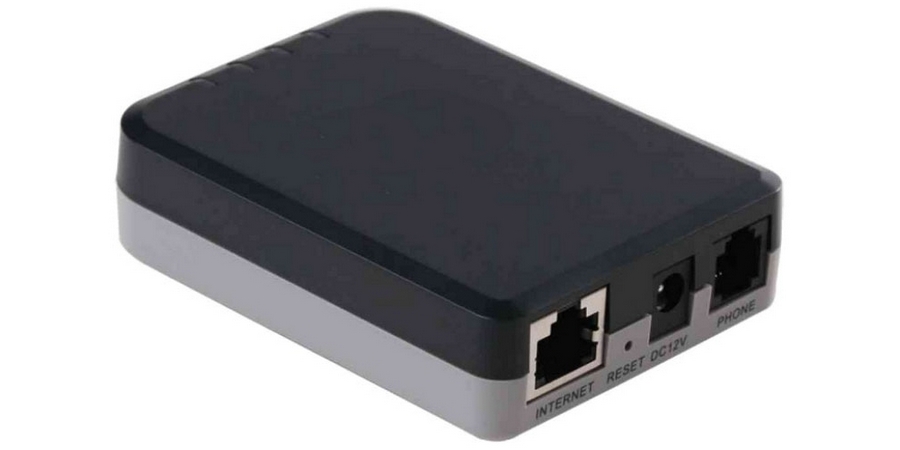 ATA Analog to VoIP Adapter, Black, 3-3/4 in. L