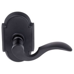 Door Lever Set, Cortina, #8 Rosette Style, Right Hand, 4-3/8&quot; Length, 2-1/4&quot; Projection, Oil Rubbed Bronze, For Passage