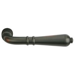Door Lever Set, Turino, #8 Rosette Style, Right Hand, 4-1/2&quot; Length, 2&quot; Clearance, 2-3/4&quot; Projection, Satin Nickel, Includes Latch/Strike Plate, For Passage