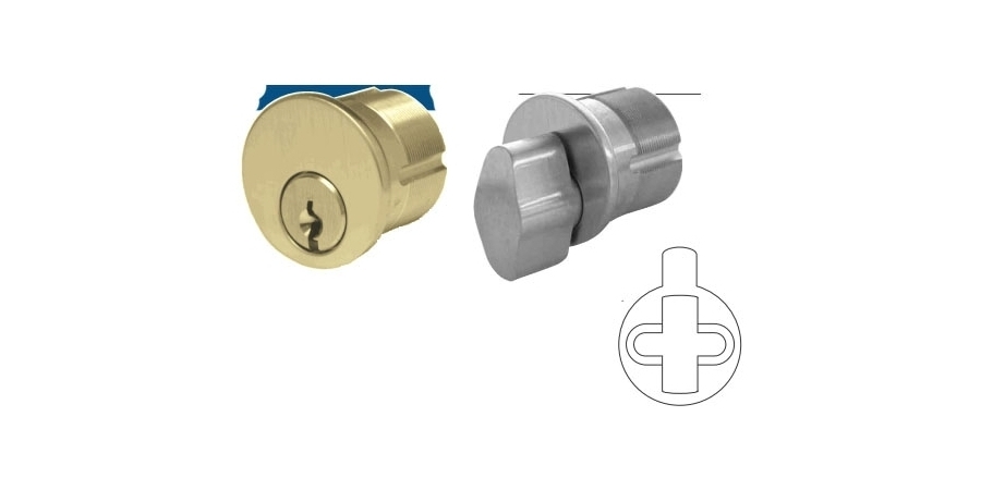 Thumb Turn Mortise Cylinder, Adams Rite Cam, Brass, US26D Satin Chrome
