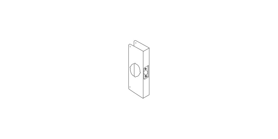 Door Lock Wrap Around Plate, Satin Stainless Steel, 2-3/8 in. Backset ...