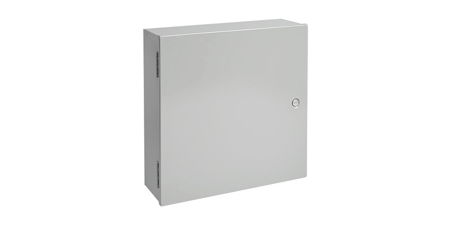 Wall-Mount Electrical Enclosure, 12 ga. Body, Gray, ANSI 61 Color Code ...