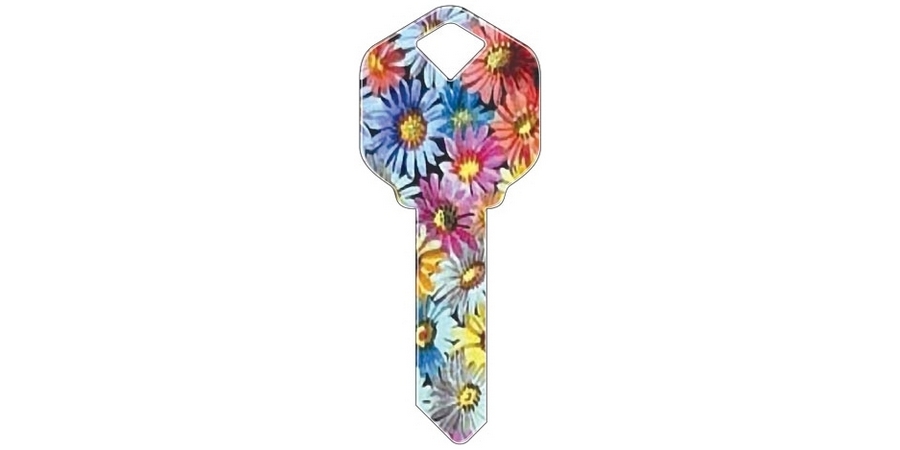 Decorative Key Blank, Weiser, Flowers Design