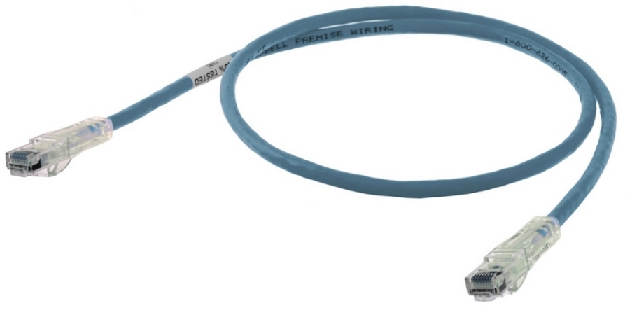 Modular Patch Cord, Stranded, 24AWG, Blue, 4 Pair, Length 1 ft.