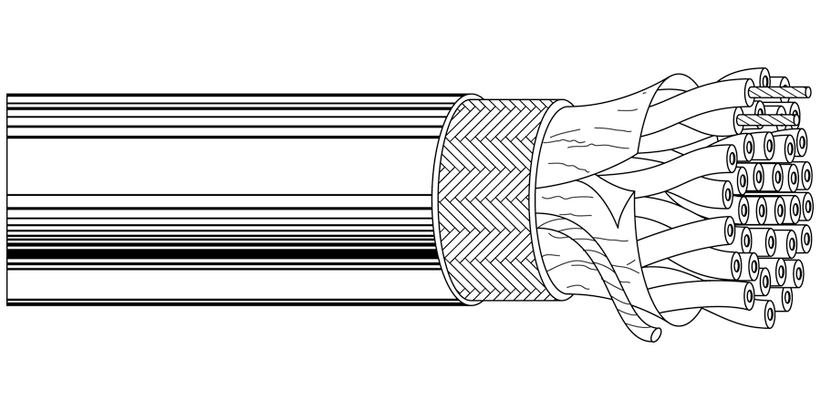 Multi-Conductor Cable, 1000 ft. L, 300 V, 30 V, 24 AWG, PE