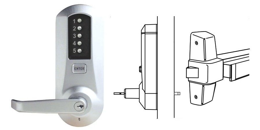 Mechanical Pushbutton Lock, ANSI: Grade 1, Function: Night Latch ...