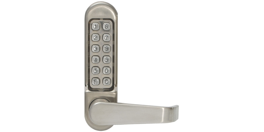 Mechanical Pushbutton Lock, Function: Storeroom Lock, US32D Satin ...