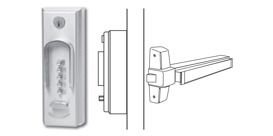 Mechanical Pushbutton Lock, ANSI: Grade 1, Function: Night Latch ...