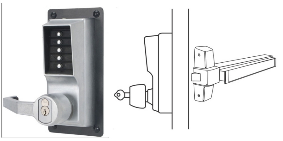 Mechanical Pushbutton Lock, ANSI: Grade 1, Function: Night Latch ...