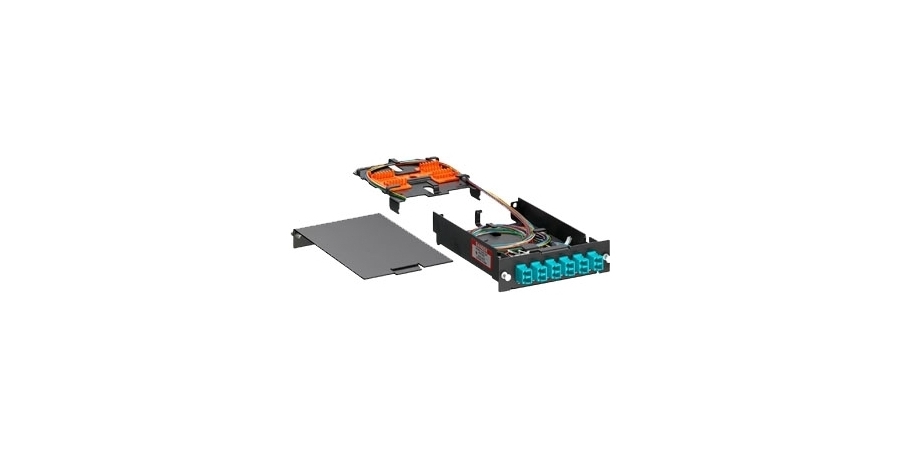 Fiber Splice Module, LC Connector, OM3 Fiber, 12 Fiber, Aqua ...