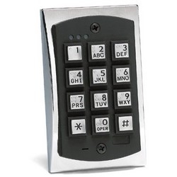 Access Control Keypad, Indoor/Outdoor, Programmable, Alphanumeric Key, Flush Mount, 12 to 24 Volt AC, 10 to 30 Volt DC, 2.75&quot; Width x 0.6&quot; Depth x 4.5&quot; Height, Metal