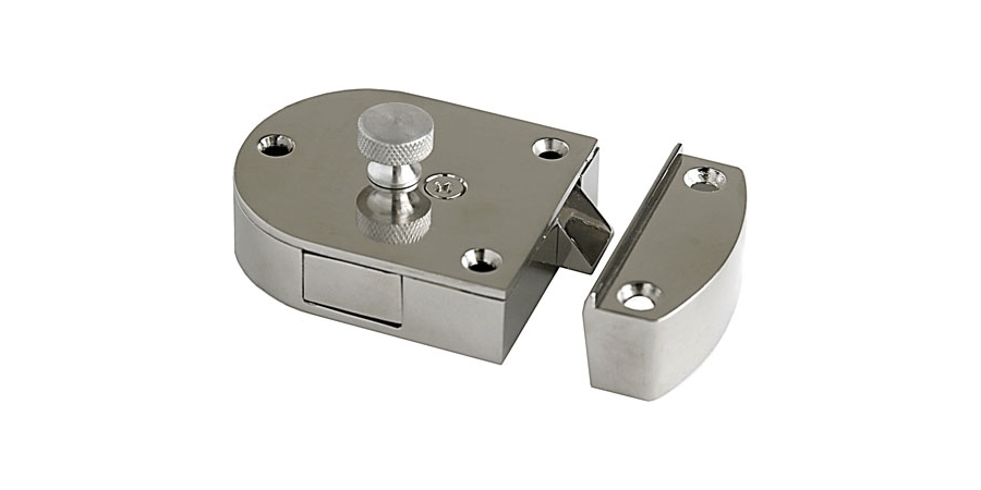 Secret Gate Latch, Chrome-Plated, Die-Cast Aluminum, 2 in. L, 2-/2 in. W
