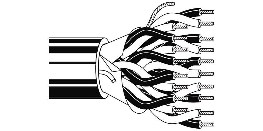 Computer Cable, 1000 ft. L, 300 V, 24 AWG, 19, Tinned Copper