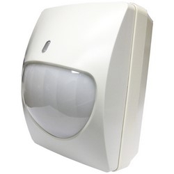 PIR Detector, Dual Lens, Long Range, 68-Zone, 3 to 9 Volt Lithium Battery, 150&#8217; x 8&#8217; Coverage, 5 to 12&#8217; Mounting Height