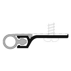Perimeter Gasketing, Standard, 72 to 84&quot; Length x 1/4&quot; Width x 7/8&quot; Height, Aluminum, Mill, With Gray Eco-V Insert