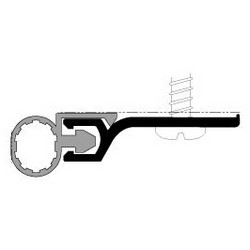 Perimeter Gasketing, Standard, 36 to 84&quot; Length x 1/4&quot; Width x 7/8&quot; Height, Aluminum, Mill, With Black Silicone Insert