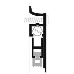 Automatic Door Bottom, 36" Length x 9/16" Width x 1-15/16" Height, Anodized Aluminum, Clear, With Black Sponge EPDM Insert