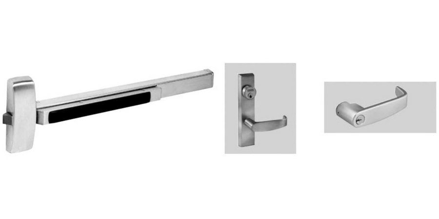 Exit Device, Rim, Left Hand Reverse, Key Locks/Unlocks ET Trim, 37 to ...