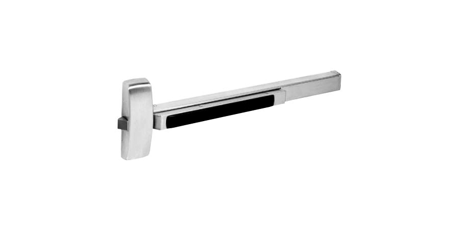 Rim Exit Device, 36 in. L Rail, Wide Stile and Solid Door Stile, US32D ...