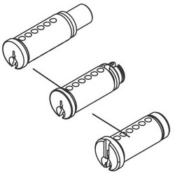 Rim Cylinder Lock Plug, 6-Pin, RB Keyway, Satin Nickel, For 34/7600 Series Rim Cylinder Lock