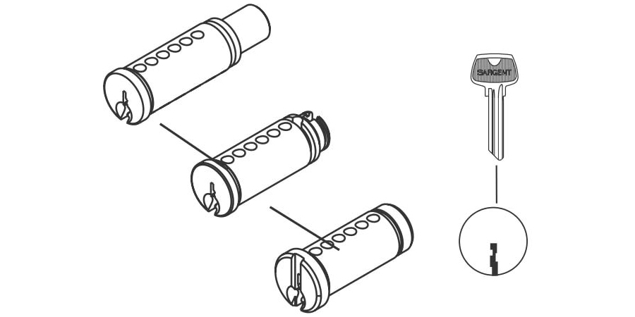 Lock Plug, Satin Nickel, Brass/Bronze, 1-1/2 in. L, 3/4 in. W, 3/4 in. H